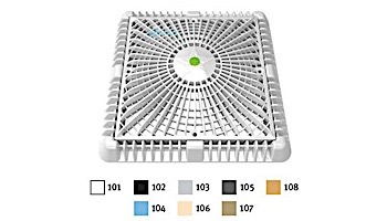 AquaStar 9" Square Star Anti-Entrapment Suction Outlet Cover with Vented Riser Ring and Mud Frame (VGB Series) White | P9101