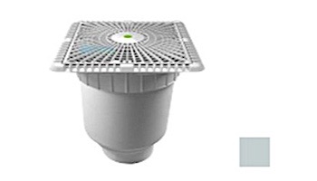 AquaStar 9" Square Star Anti-Entrapment Suction Outlet Cover with Vented Riser Ring with Double Deep Sump Bucket with 4" Socket (VGB Series) Light Gray | P9103D