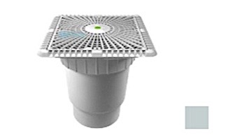 AquaStar 9" Square Star Anti-Entrapment Suction Outlet Cover with Vented Riser Ring with Double Deep Sump Bucket with 6" Spigot (VGB Series) Light Gray | P9103E