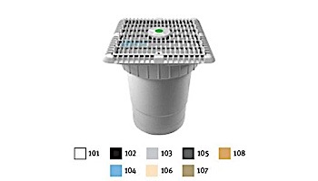 AquaStar 9" Square Star Anti-Entrapment Suction Outlet Cover with Vented Riser Ring with Double Deep Sump Bucket with 6" Socket (VGB Series) White | P9101F