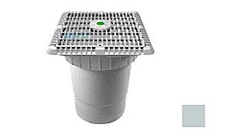 AquaStar 9" Square Star Anti-Entrapment Suction Outlet Cover with Vented Riser Ring with Double Deep Sump Bucket with 6" Socket (VGB Series) Light Gray | P9103F