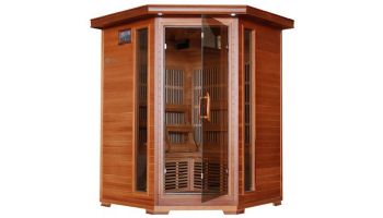 HeatWave Hudson Bay 3-Person Cedar Corner Infrared Sauna with 7 Carbon Heaters | SA1312