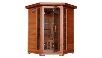 HeatWave Hudson Bay 3-Person Cedar Corner Infrared Sauna with 7 Carbon Heaters | SA1312