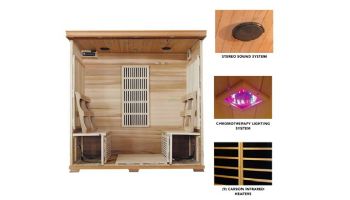 HeatWave Klondike 4-Person Cedar Infrared Sauna with 9 Heaters | SA1318