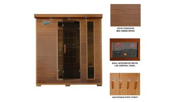 HeatWave Klondike 4-Person Cedar Infrared Sauna with 9 Heaters | SA1318