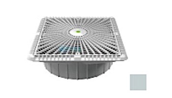 AquaStar 12" Square Star Anti-Entrapment Suction Outlet Cover with Vented Riser Ring with Double Deep Mud Frame|Sump for Optional Secondary Drain (VGB Series) Light Gray | P12103A