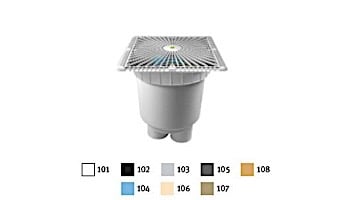 AquaStar 12" Square Star Anti-Entrapment Suction Outlet Cover with Vented Riser Ring with 2 Port Double Deep Sump Bucket (VGB Series) Dark Gray | P12105B