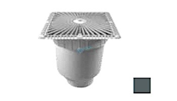 Aquastar 12" Square Star Anti-Entrapment Suction Outlet Cover with Vented Riser Ring with Double Deep Sump Bucket with 4" Socket (VGB Series) Dark Gray | P12105D