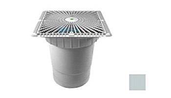 AquaStar 12" Square Star Anti-Entrapment Suction Outlet Cover with Vented Riser Ring with Double Deep Sump Bucket with 6" Socket (VGB Series) Light Gray | P12103F
