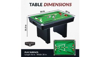 Hathaway Renegade 54-In Bumper Pool Table | Slate | Black with Green Felt | NG2404PG BG2404PG