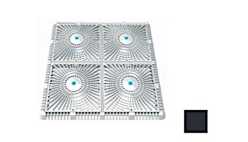 AquaStar 18" Square Mud Frame with Four 9" Square Star Anti-Entrapment Suction Outlet Covers with Vented Riser Rings | Black | P18102
