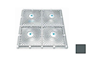 AquaStar 18" Square Mud Frame with Four 9" Square Star Anti-Entrapment Suction Outlet Covers with Vented Riser Rings | Dark Gray | P18105