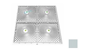 AquaStar 24" Square Mud Frame with Four (4) 12" Square Star Anti-Entrapment Suction Outlet Covers (VGB Series) | Light Gray | P24103