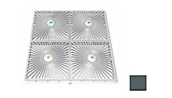 AquaStar 24" Square Mud Frame with Four (4) 12" Square Star Anti-Entrapment Suction Outlet Covers (VGB Series) Dark Gray | P24105