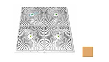 AquaStar 24" Square Mud Frame with Four (4) 12" Square Star Anti-Entrapment Suction Outlet Covers (VGB Series) Tan | P24108