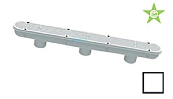 AquaStar 32" Channel Drain Pinhole Anti-Entrapment Suction Outlet Cover with 3 Port Sump (VGB Series) | White | 32CDPH101