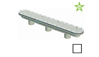 AquaStar 32" Channel Drain Pinhole Anti-Entrapment Suction Outlet Cover and 3 Port Manufactured Sump for Vinyl/Fiberglass | White | 32CDPHV101