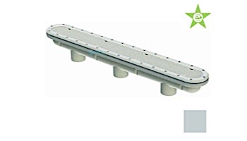 AquaStar 32" Channel Drain Pinhole Anti-Entrapment Suction Outlet Cover and 3 Port Manufactured Sump for Vinyl/Fiberglass | Light Gray | 32CDPHV103