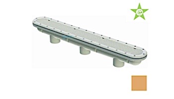 AquaStar 32" Channel Drain Pinhole Anti-Entrapment Suction Outlet Cover and 3 Port Manufactured Sump for Vinyl/Fiberglass | Tan | 32CDPHV108