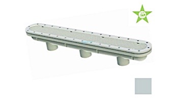 AquaStar 32" Channel Drain Pinhole Anti-Entrapment Suction Outlet Cover with 3 Port Sump for Fiberglass without Gasket (VGB Series) | Light Gray | 32CDPHFG103