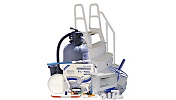 Deluxe Sand Filter Above Ground Pool Equipment Package | Small Pools up to 27' Round | AG-PB-0007