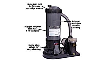 Hydro 120 sq. ft. Above Ground Cartridge Filter System with 1.5HP Pump | NE636