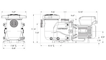 Hayward Max-Flo VS Variable Speed 1.5HP Pool Pump  230V | SP2300VSP
