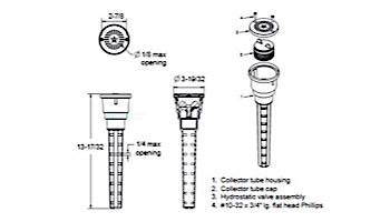 AquaStar Hydrostatic Valve and Collector Tube | Light Gray | HVC103