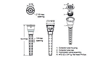 AquaStar Hydrostatic Valve and Collector Tube | Dark Gray | HVC105