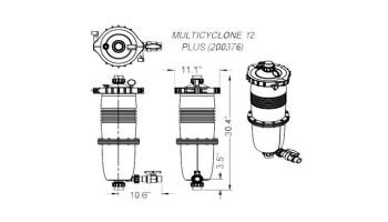 Waterco 1.5" MultiCyclone Plus MC12 Centrifugal Water Filtration Cartridge Filter | 40 Sq. Ft. | 200376 | 200376A