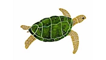 Ceramic Mosaic Sea Turtle Brown Right Facing Junior | 9" x 12" | STUBRORJ