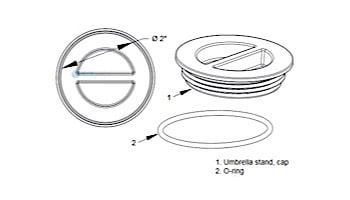 AquaStar Umbrella Stand Cap Only with Gasket Seal | White | USCG101