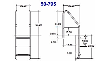 SR Smith Elite Dade County Ladder | Florida Roll Out + Cross Brace 22" | 50-795E