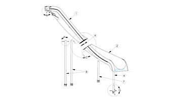 Inter-fab Wild Ride Slide Lower Runway Right Turn | Blue | WRS-LRUN-B-R
