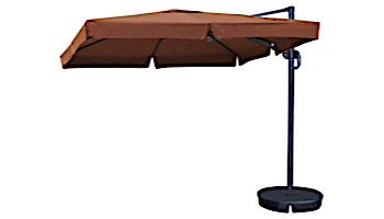 Santorini II Cantilever Umbrella with Valance | 10ft Square | Sunbrella Acrylic Terra Cotta | NU6190