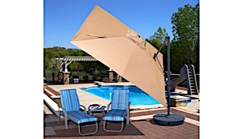 Santorini II Cantilever Umbrella with Valance | 10ft Square | Sunbrella Acrylic Terra Cotta | NU6190