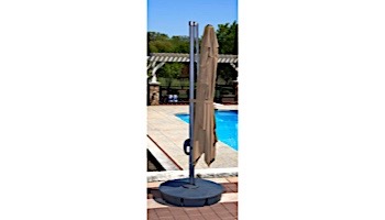 Santorini II Cantilever Umbrella with Valance | 10ft Square | Sunbrella Acrylic Stone | NU6185