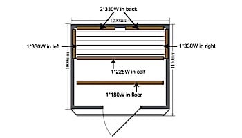 Mountain Ridge 2 Person Carbon Infrared Sauna | ESF202HCB