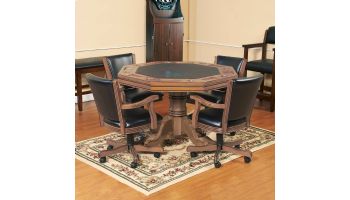 Hathaway Oak 3-In-1 Poker Table with 4 Arm Chairs | Oak Finish | NG2351 BG2351