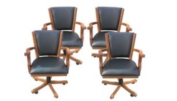 Hathaway Kingston Oak Poker Table Arm Chairs | Set of 4 | Dark Oak Finish | NG2351CH BG2351CH