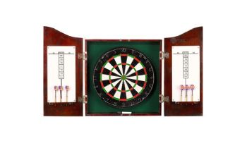 Hathaway Centerpoint Solid Wood Dartboard & Cabinet Set | Dark Cherry | NG1041CH BG1041CH