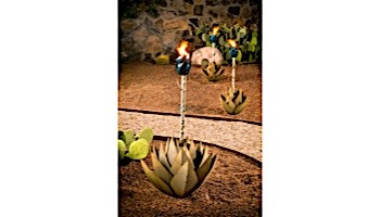 Desert Steel Blue Agave Garden with Torch | Large | 451-030VT