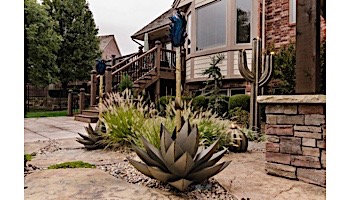 Desert Steel Blue Agave Garden with Torch | Large | 451-030VT