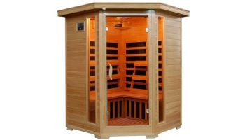 HeatWave Santa Fe 3-Person Hemlock Corner Infrared Sauna with 7 Carbon Heaters | SA2412DX