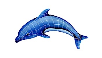 Artistry In Mosaics Dolphin Left Mosaic | Medium - 24"? x 40"? | DOLBLULM