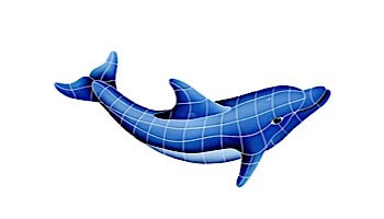 Artistry In Mosaics Dolphin Right Mosaic | Medium - 20"? x 40"? | DOLBLURM