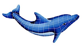 Artistry In Mosaics Dolphin Left with Shadow Mosaic | Medium - 25"? x 40"? | DSHBLULM