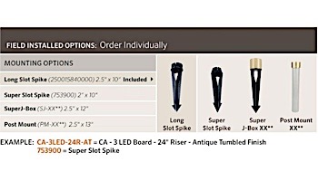 FX Luminaire CA 3 LED Path Light | Bronze Metallic | 36" Riser | CA3LED36RBZ KIT
