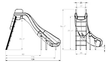 SR Smith Rogue2 Pool Slide | Left Curve | Gray | 610-209-58220