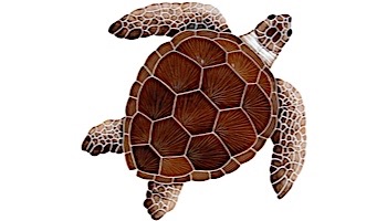 Artistry In Mosaics Loggerhead Turtle Brown Mosaic | Large - 20"? x 20"? | TLOBROL